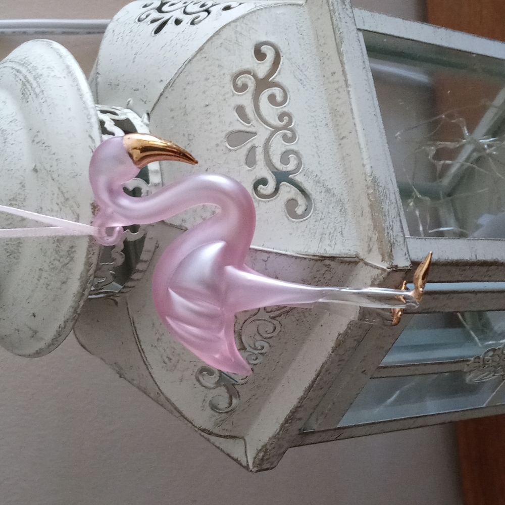 Pink flamingo ornament